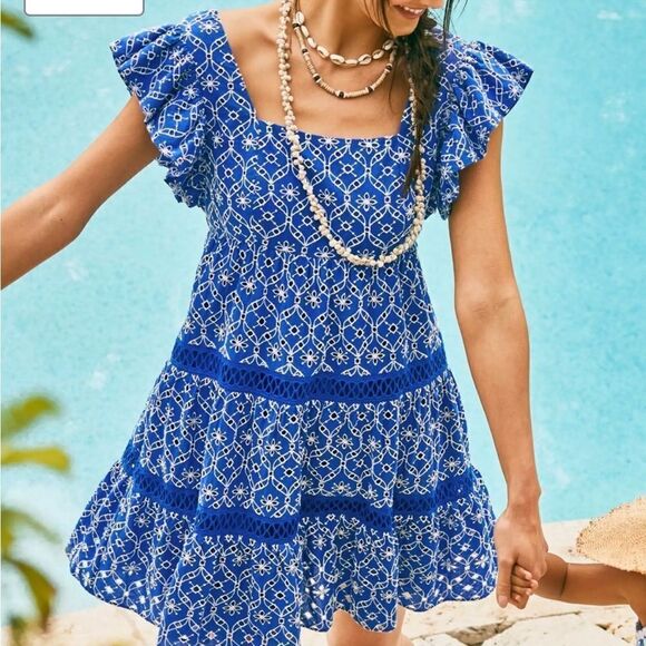 Lilly Pulitzer Morrie Ruffle Sleeve Eyelet Dress size 0 NWT - Picture 9 of 11